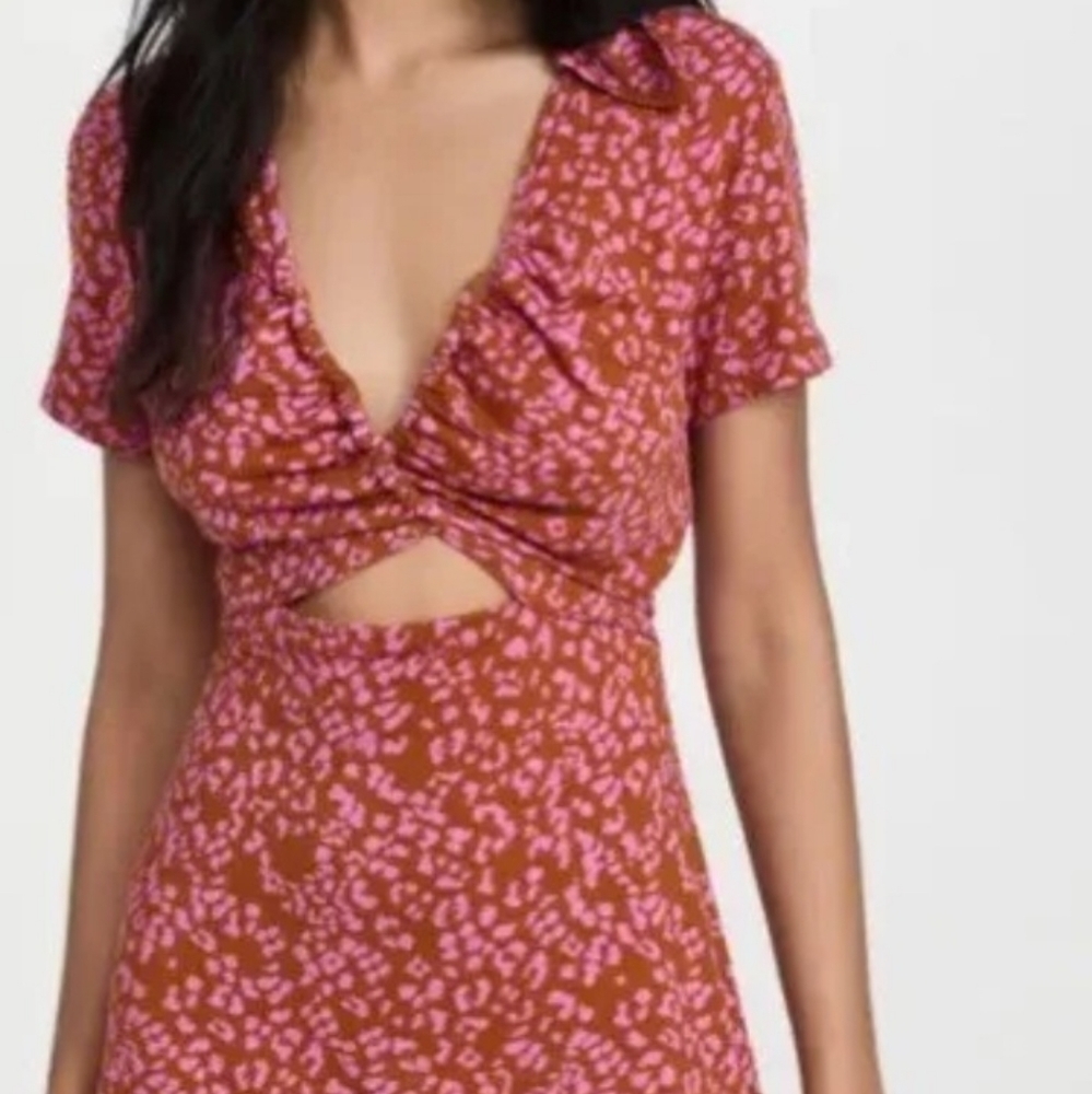 Free People Women's Marsaille Mini Dress Rust Combo Size Small NWT - Picture 2 of 16